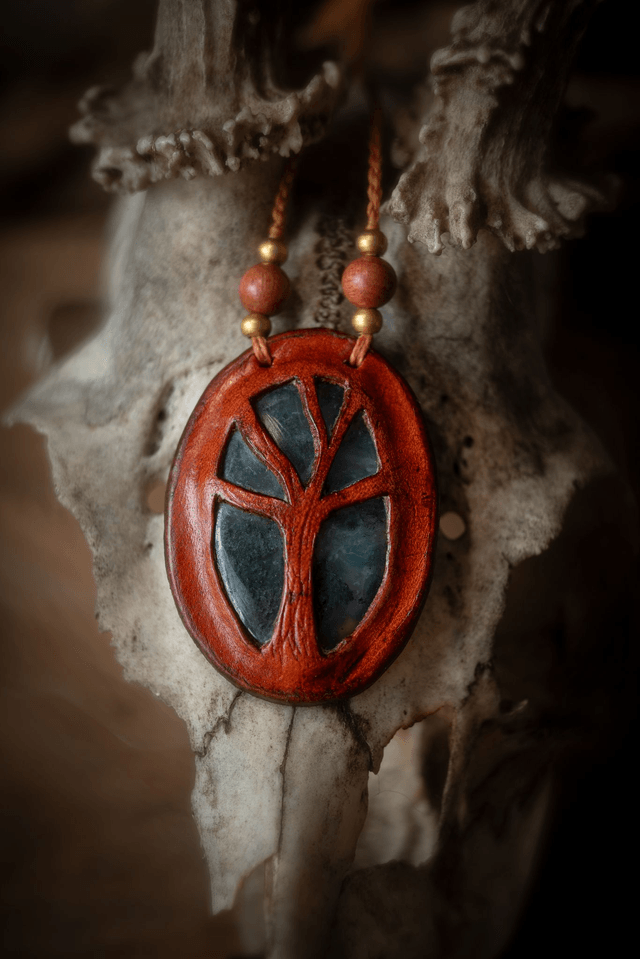 Aërin - Collier avec Agate mousse