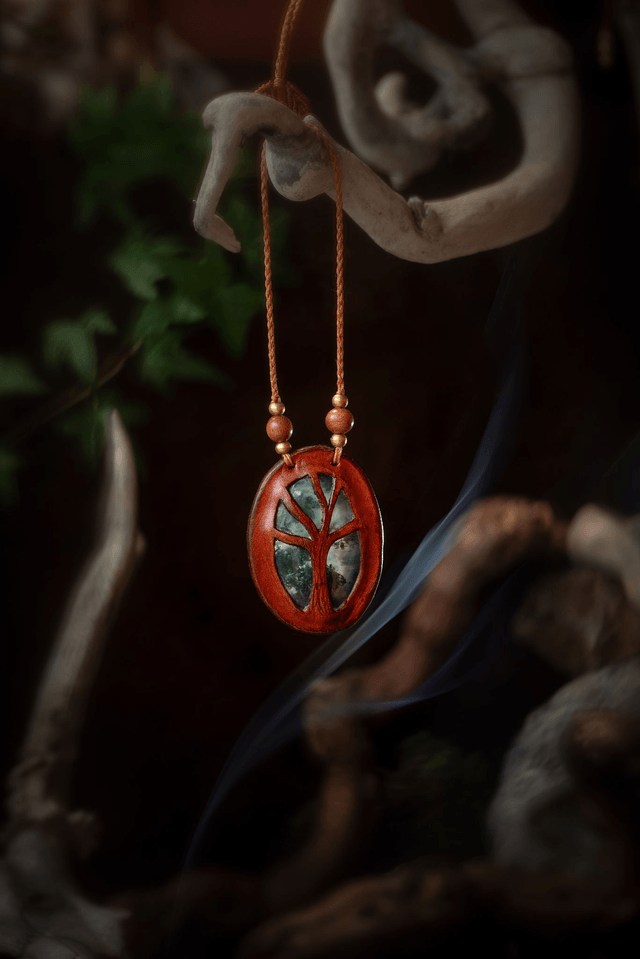 Aërin - Collier avec Agate mousse