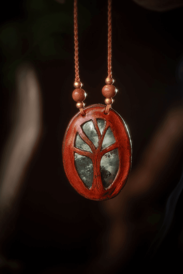 Aërin - Collier avec Agate mousse